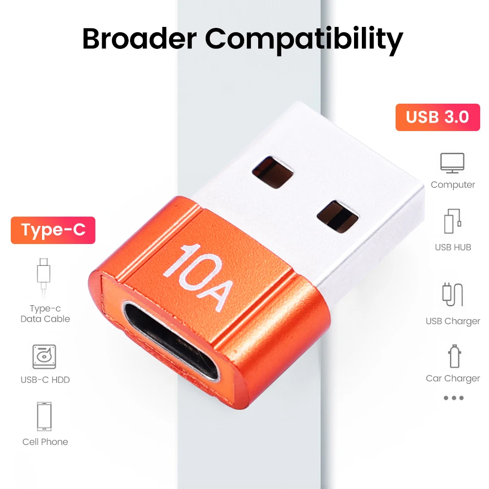 10A Typ C Weibliche Zu USB A Stecker OTG Adapter USB C Konverter Für Macbook Mi Samsung Oneplus Realme Kabel stecker Adapter 2023