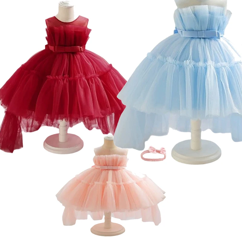 

Pretty Mesh Princess Dress Elegant Solid Color Party Prom Evening Dress Fashion Comfortable Christmas New Year Girl Dresses