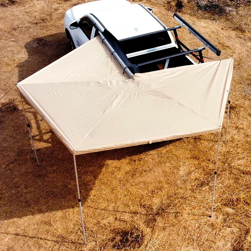 Degree Freestanding Roof Large House Shaped Car Awning Tent for 4-8 Person SUV Outdoor Camping