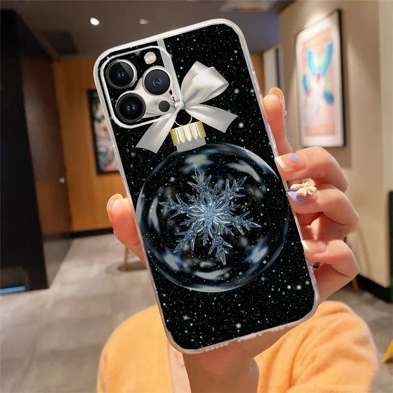 

Phone Case For iphone 17ProMax Air 16 15 14 13 Pro Max 15 16 Pro 15Plus Cartoon Christmas deer Snowman