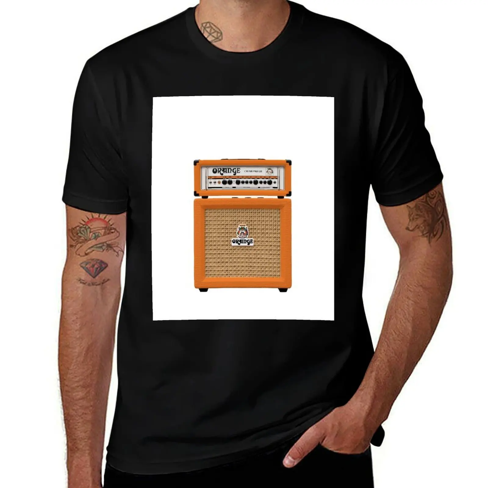 

Orange colour electric guitar amp T-Shirt funny costumes designer shirts mens fashion