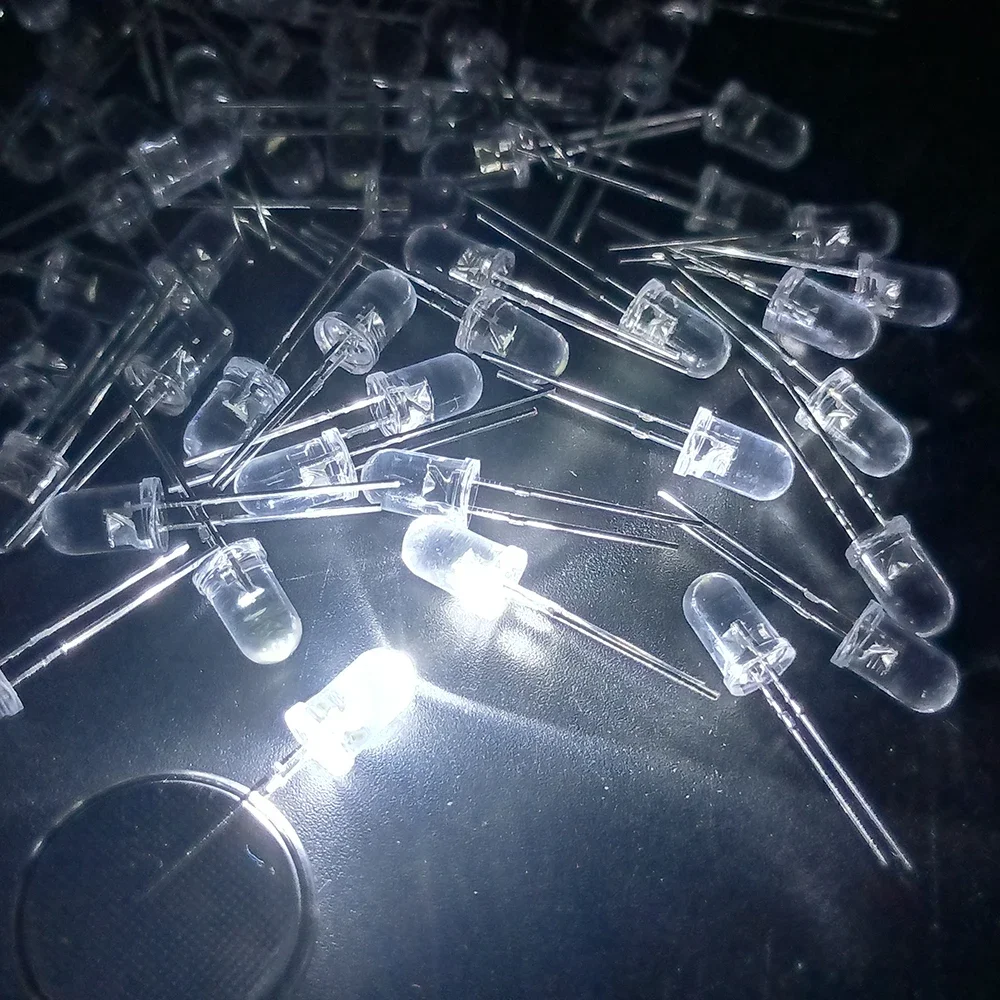 

High Quality Transparent Round 3mm5mm Super Bright Water Clear Green Red White Yellow Blue Light LED Bulbs Emitting Diode