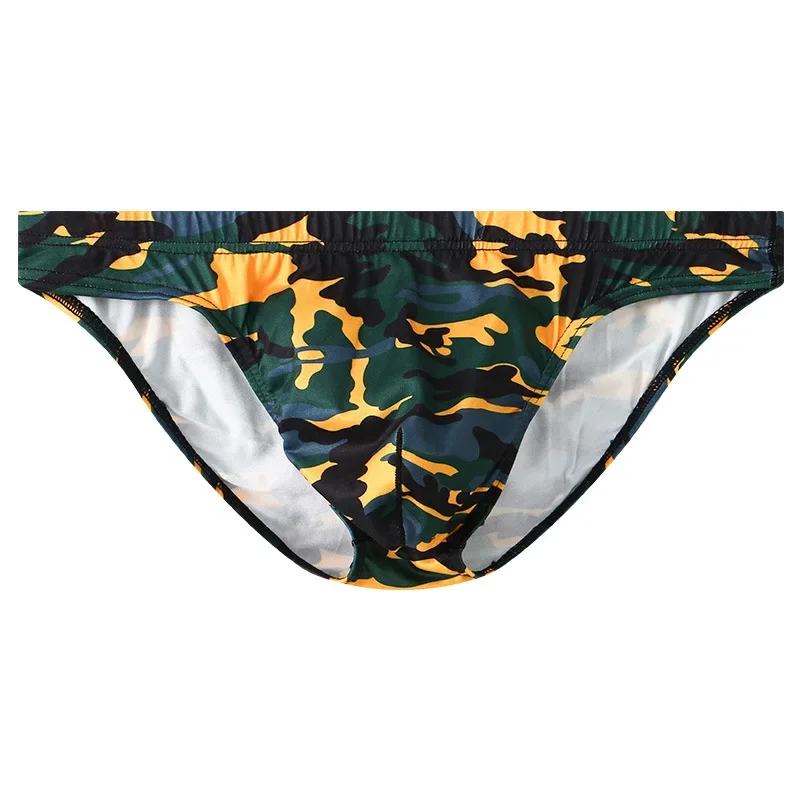 Men Briefs U Convex Colorful Camouflage Printed Underpants Low Waist Soft Calzoncillos Hombre Breathable Panties Bikini Slip