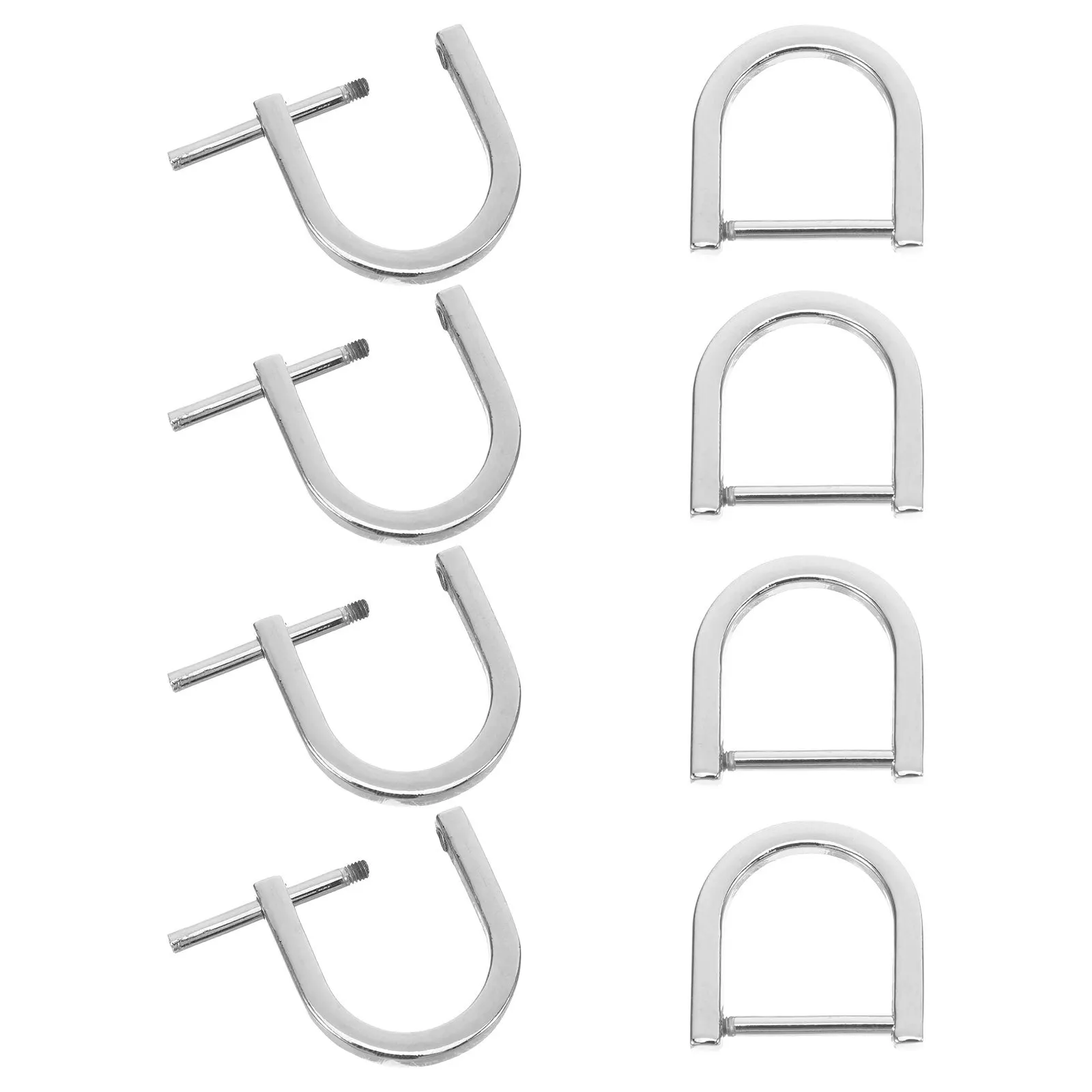 

8pcs Metal D Ring Detachable Screw Design Zinc Alloy For Bags Handbags Backpacks Repair Hardware Accessories Silver