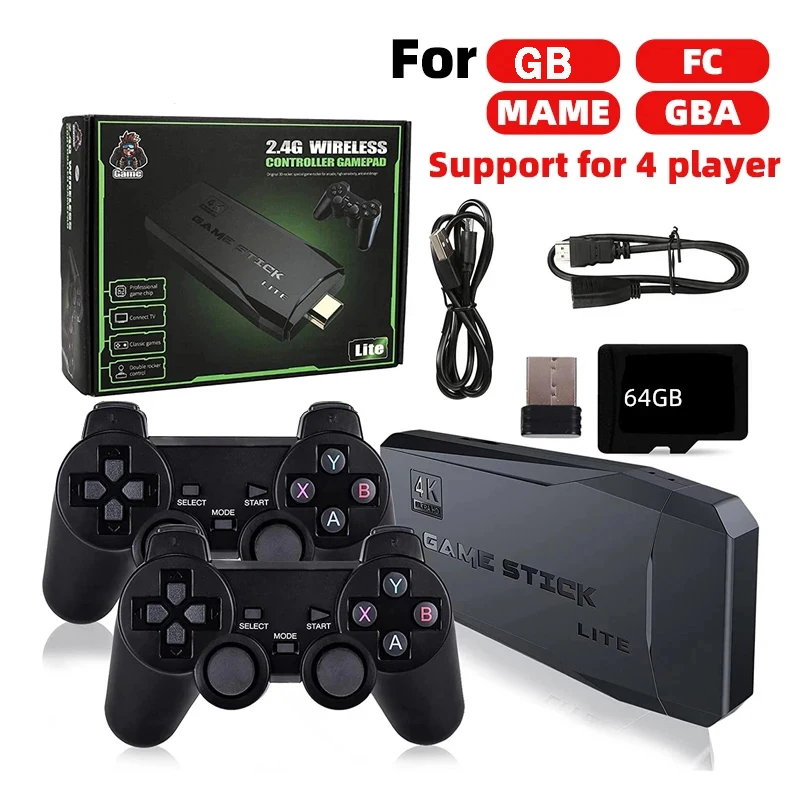 M8 Video Game Consoles 4K 2.4G Double Wireless 10000 Games 64G Retro Classic Gaming Gamepads TV Family Controller For GBC/GBA/MD