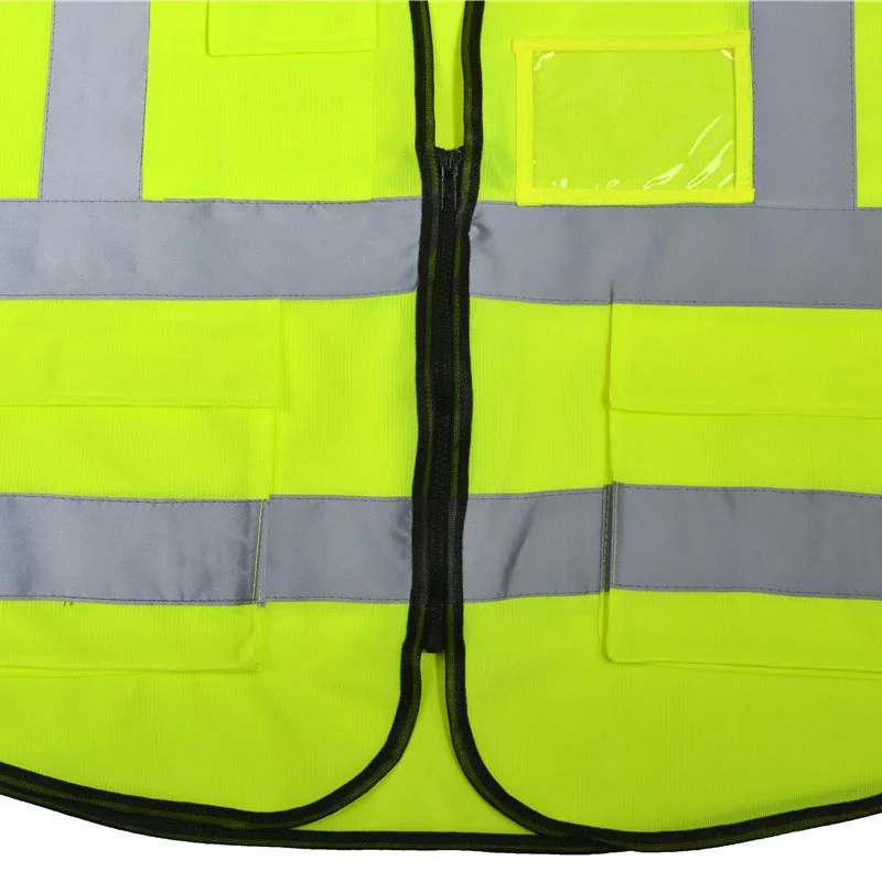 Reflective Safety Vest Bright Color Multi-pocket Traffic Vest Railway Coal Miners Uniform Breathable Reflective Vest