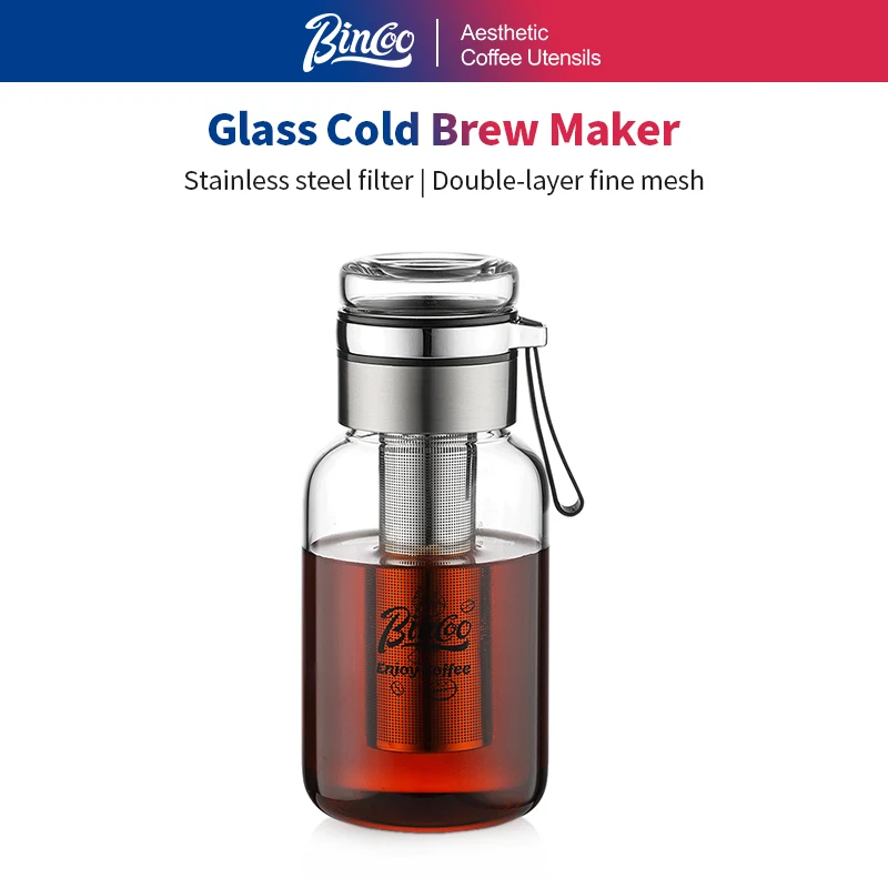 Picture: Bincoo Cold Brew Coffee Maker Iced Coffee Maker With Stainless Steel Long Tea Infuser Airtight Cold Brew Pitcher