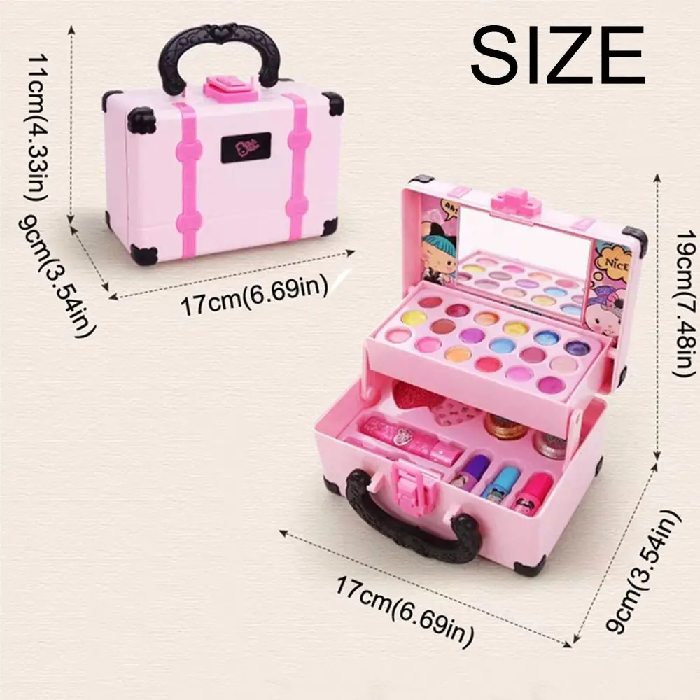 Batom brinquedos de maquiagem das crianças caixa de maquiagem portátil crianças conjunto de beleza cosmética bolsa sombra de olho princesa maquiagem