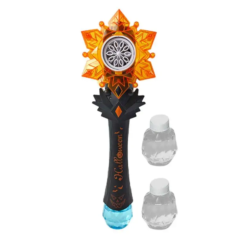 

Halloween Bubble Machine Creative Light Up Bubble Wand Automatic Bubble Blower With Music Halloween Witch Toy Party Favors