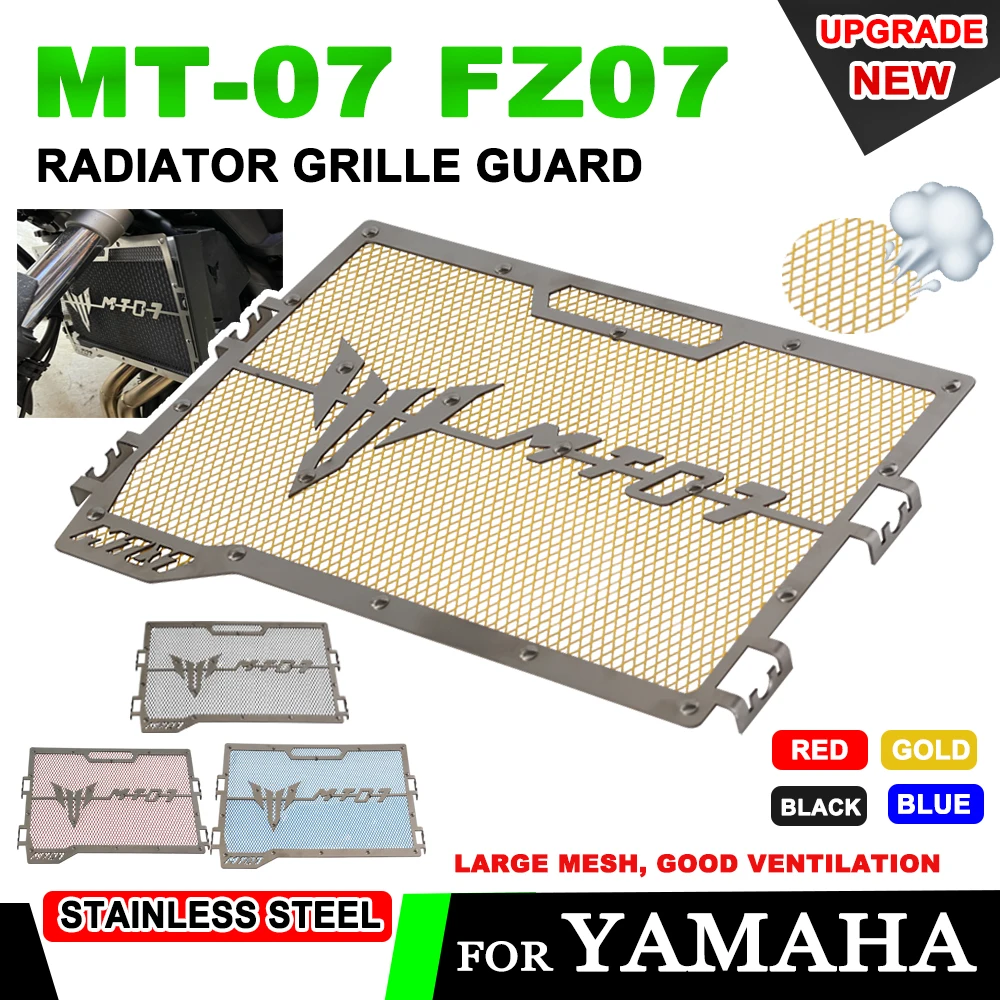 

2023 New Upgrade Motorcycle MT07 FZ07 Radiator Guard Grille Protector Cover for Yamaha MT-07 MT 07 FZ-07 2014-2022 Accessories