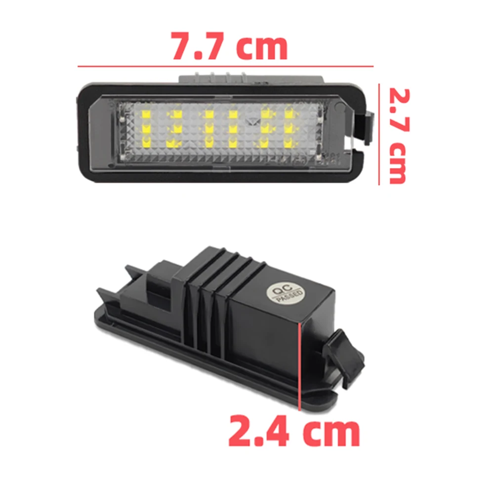 2pcs LED Number License Plate Light Lamp For VW Golf4/5/6/7 Passat B6 CC Eos Polo Superb Seat Leon Altea canbus no error White