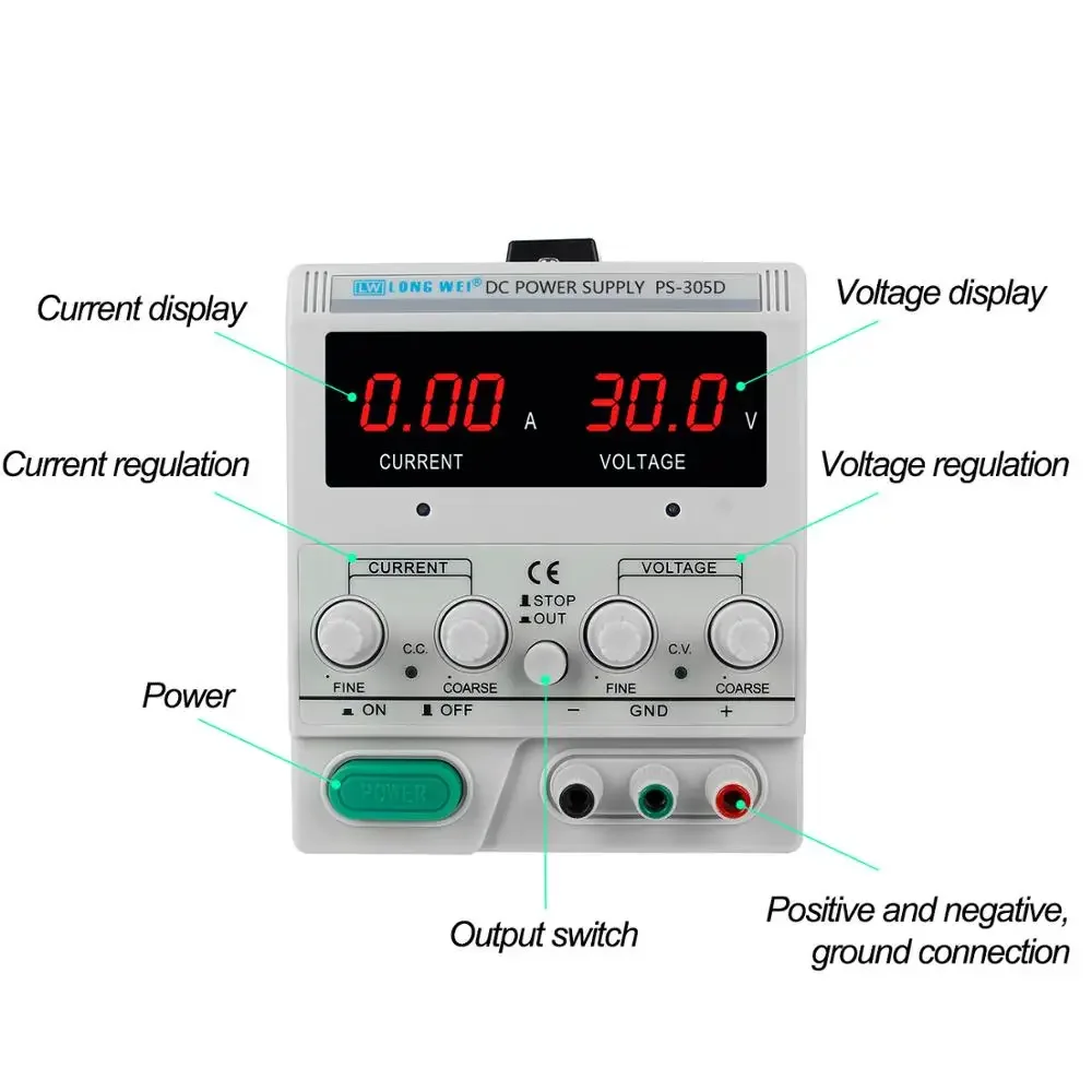 Factory Directly Sales LW PS-6403D 64V 3A Portable Lab Bench Linear DC Regulated Power Supply for Repair Test Aging