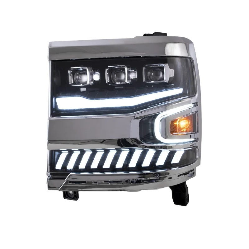 Full Led Front Headlight Assembly With Clear Lens Fit 2016-2018 Chevrolet Silverado 1500 Base LTZ 1LZ 2LZ LT