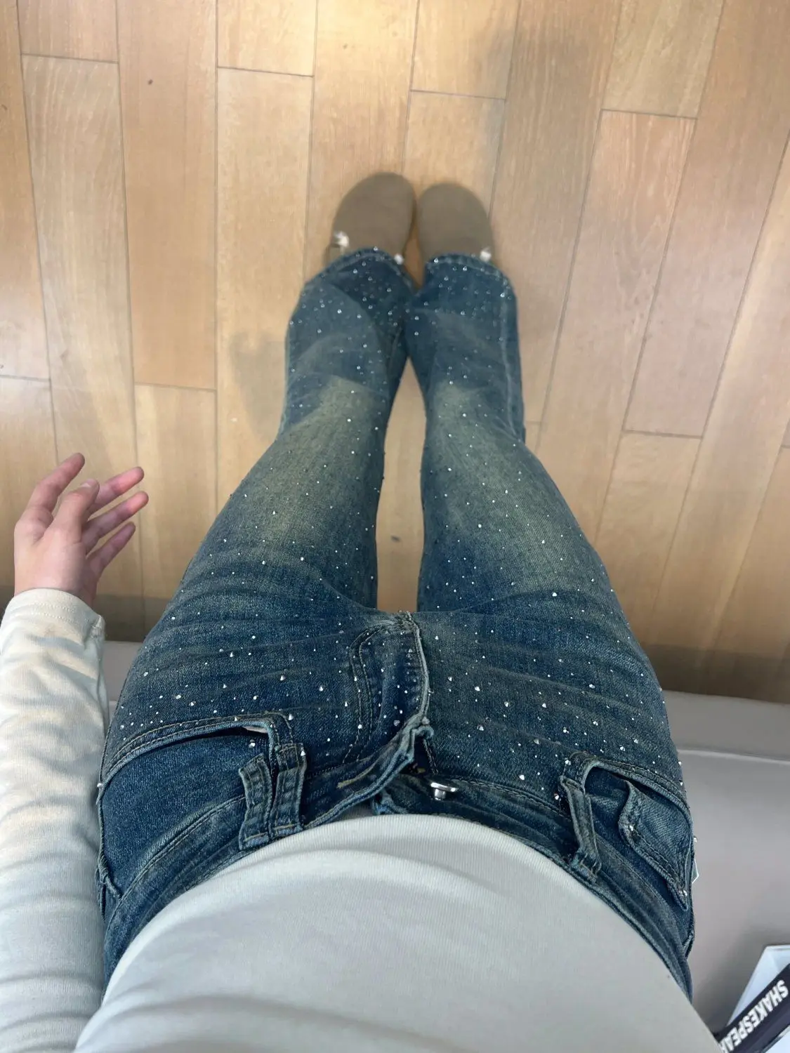 

Y2K Женская одежда 2000-х годов Женские джинсы с вышивкой и цветочным узором с принтом Графическое художественное украшение Женские брюки Джинсовая мода