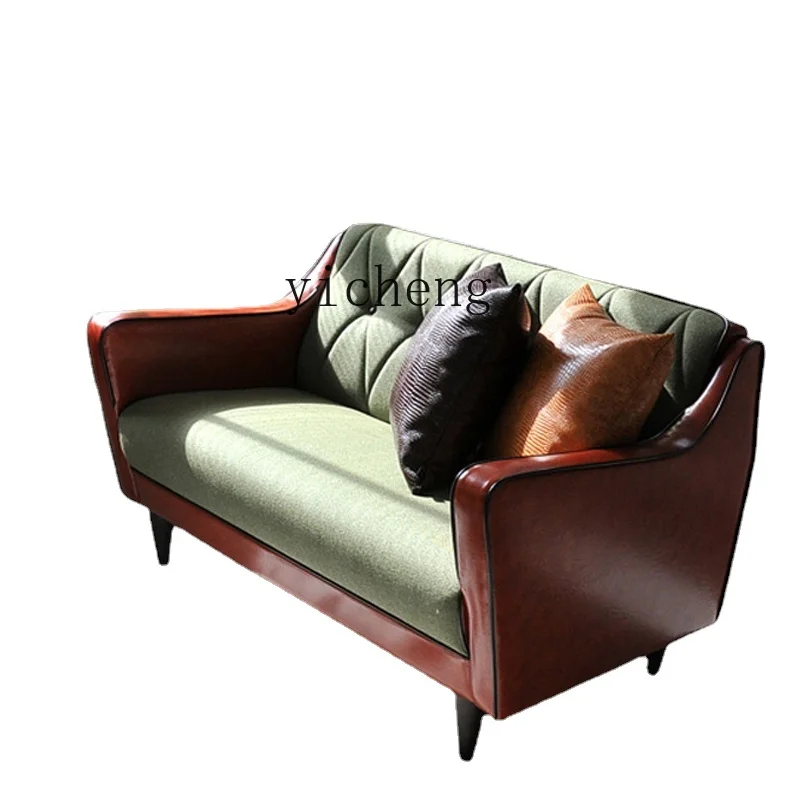 XL small unit leather sofa, Nordic small space, two person and three person leather sofa furniture