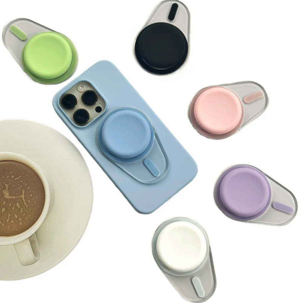 Oval Magnetic Silicone Phone Holder Finger Holder for iPhone 15 14 13 Foldable Magnetic Holder P-Socket