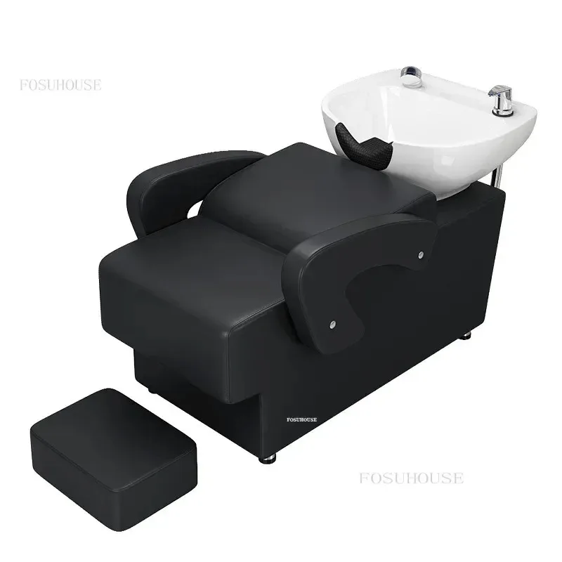 الراقية كراسي الشامبو السيراميك صالون حلاقة خاص شامبو السرير الحديثة الشعور شبه مستلق بسيط شامبو السرير غسل صالون الشعر L