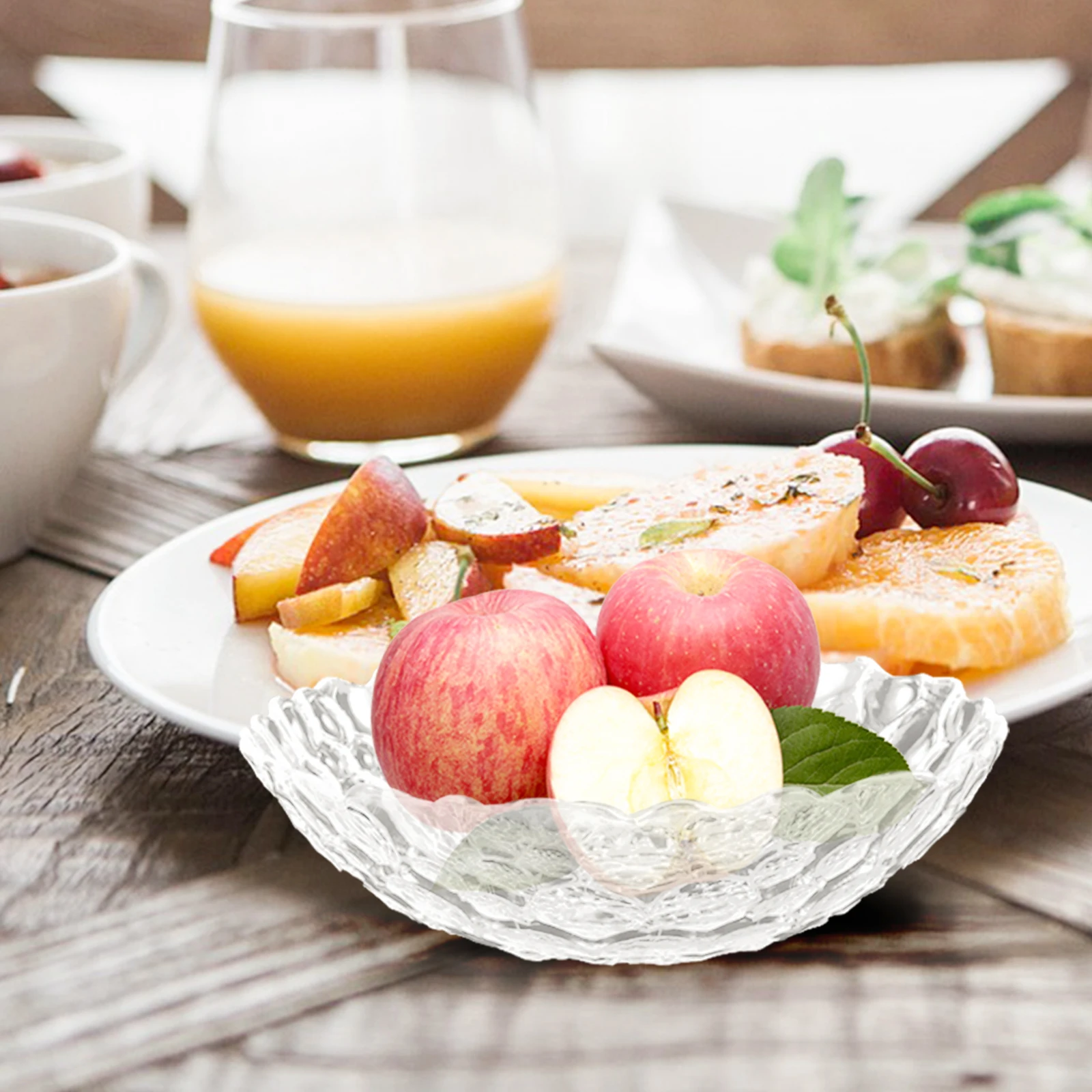 

Fruit Plate Serve Tray Transparent Food Serve Jewelry Tiered Plastic Party Snack Storage Home Decor Bowl