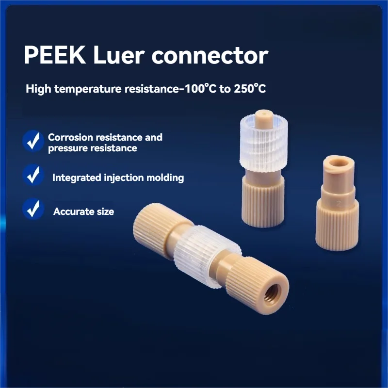 High precision PEEK Ruhr connector 10-32Uf docking Ruhr connector 1/4-28 threaded Peek connector