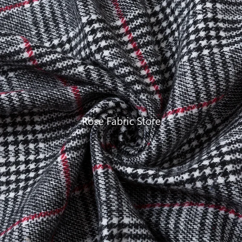 1 متر الكلاسيكية الصوفية houndstooth تحقق تويد النسيج للخياطة معطف سترة السراويل الخريف الشتاء نسيج سميك DIY بها بنفسك خليط