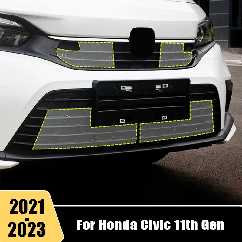 

For Honda Civic 11th Gen 2021 2022 2023 Stainless Steel Grille Insect Screening Mesh Front Net Cover Water Tank Trim Protection