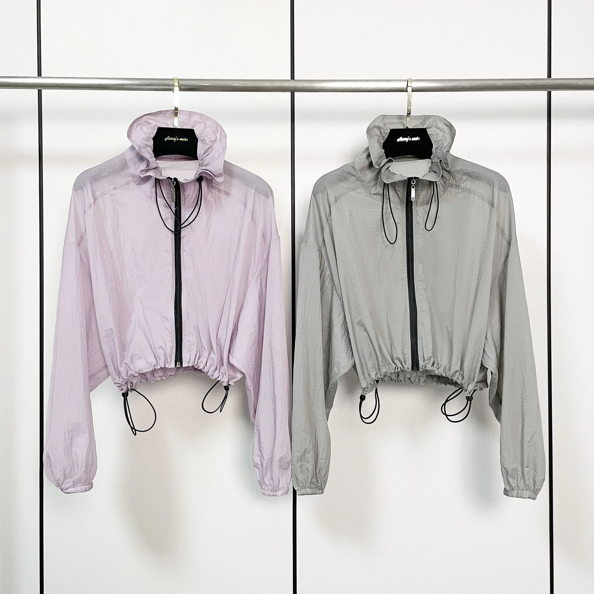 

Summer 2024 Dstring High Collar ort Loose Jaet Outerwear Sunscreen Casual Sportswear in 2 Colors Faionable Women's C...