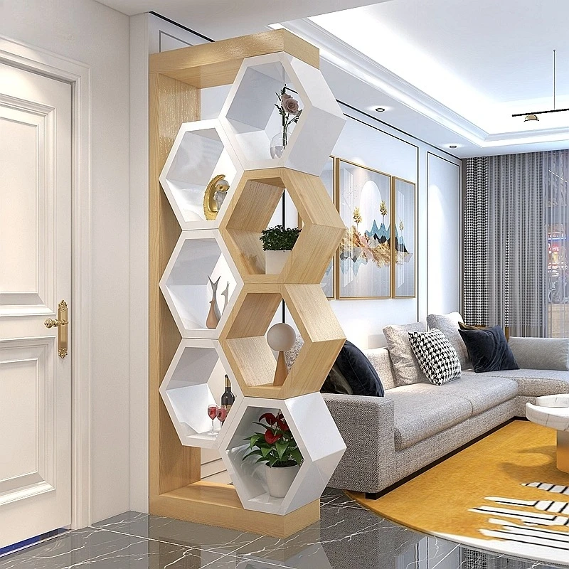 

Modern simple living room screen wine cabinet entrance entrance partition decorative cabinet hollow shelf Bogu frame room hall