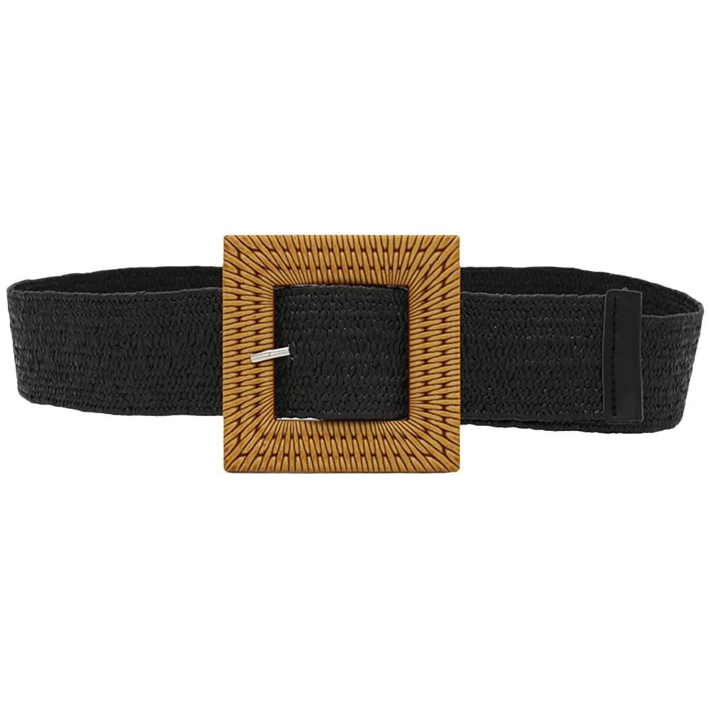 

Elastic Belts for Women Waist Cowboy Wide Black Bottom Dresses Miss