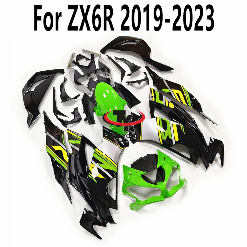

2019 New Green Yellow Print Full Fairing Kit For Kawasaki ZX6R ZX 6R 636 2020-2021-2022-2023 Injection Bodywork Cowling
