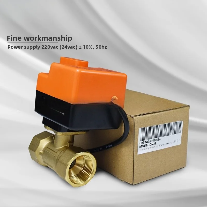 Motorized Ball Valve Manual Override 2 Way Brass AC220V AC24V for HVAC Control