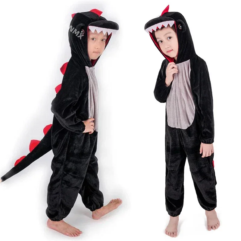 A Cute Kids Animal Dinosaur Kugurumi Costume Cosplay Boys Child Green Black Kindergarten School Party Student Game Role Play Sui