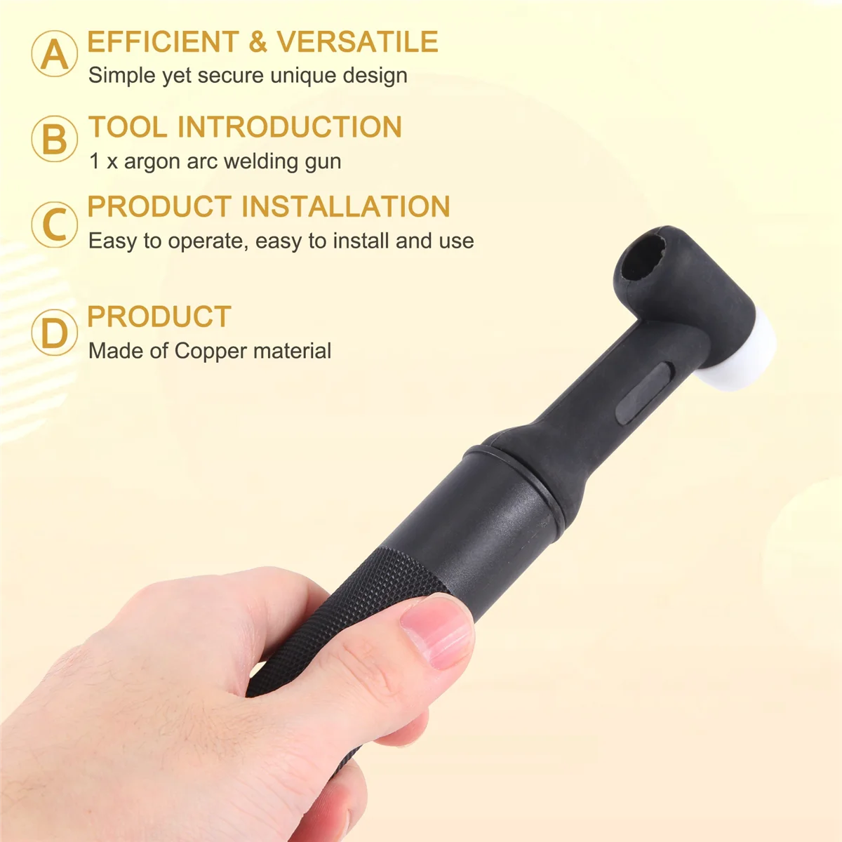 URAZL 250A Wp-26F Sr-26F Tig Welding Torch  Black Flexible Head Body Nozzle Gas Cooled Torch 26 Series Welding Accessories