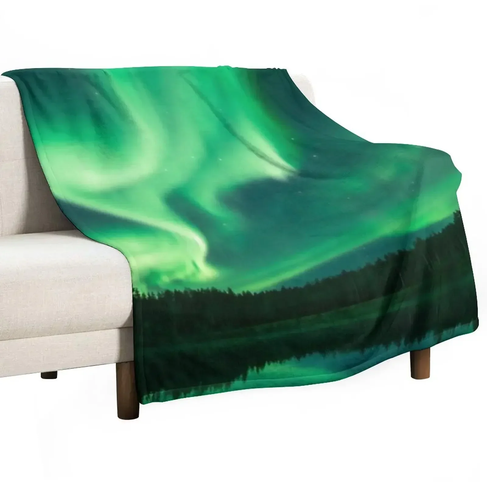 Northern lights Throw Blanket Hair Winter beds funny gift Blankets