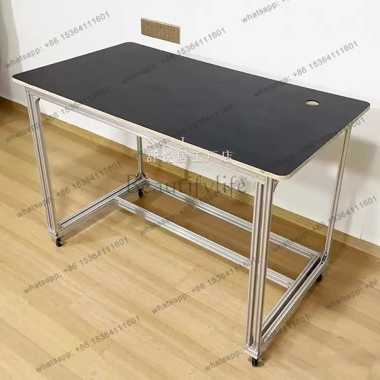 

Modern simple aluminum profile single office computer desk removable birch strip table