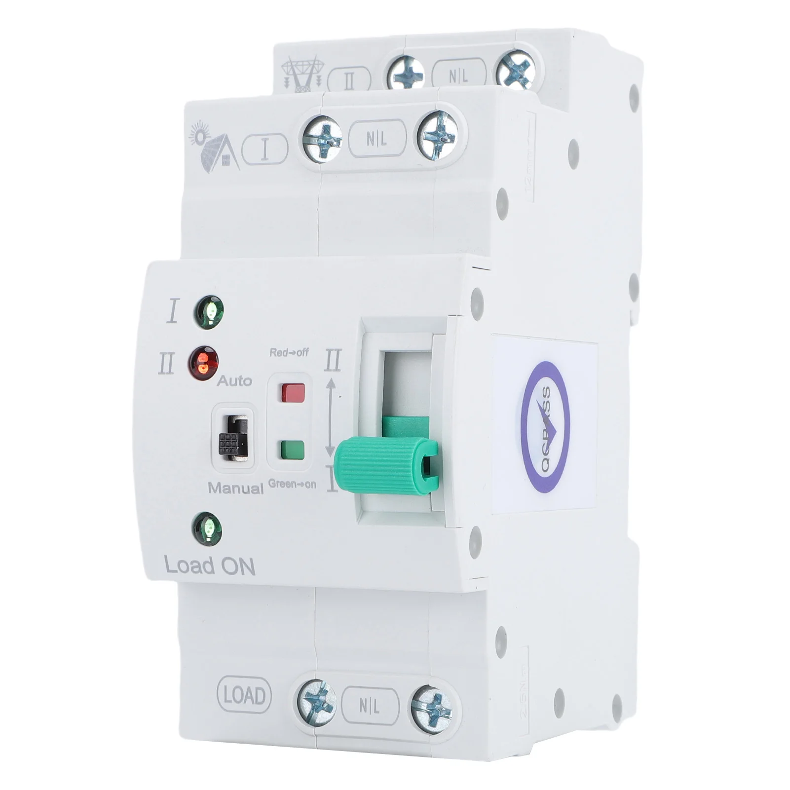 مفتاح نقل يدوي صغير ATS 2P 80A مولد منزلي مزدوج مفتاح جهاز انتقاء كهربائي تلقائي DIN السكك الحديدية جبل رقيقة للغاية P