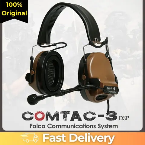 New FCS COMTAC 3 ( COMTAC III )Tactical DSP Pickup Tactical Noise Reduction Communication Headset Flexible Mic Installation