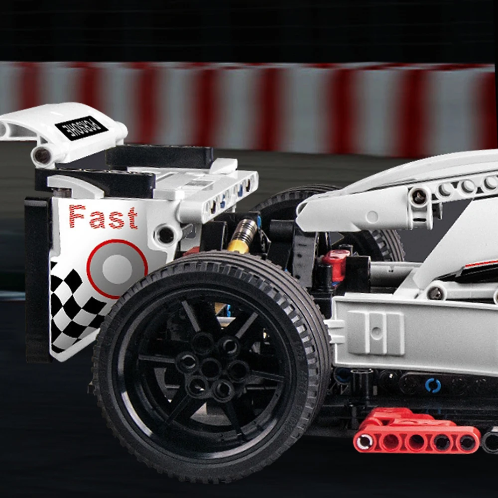 フォーミュラスタイルレーシングカービルディングブロック組み立てモデル教育DIYパズルおもちゃ子供男の子ディスプレイ用誕生日プレゼント