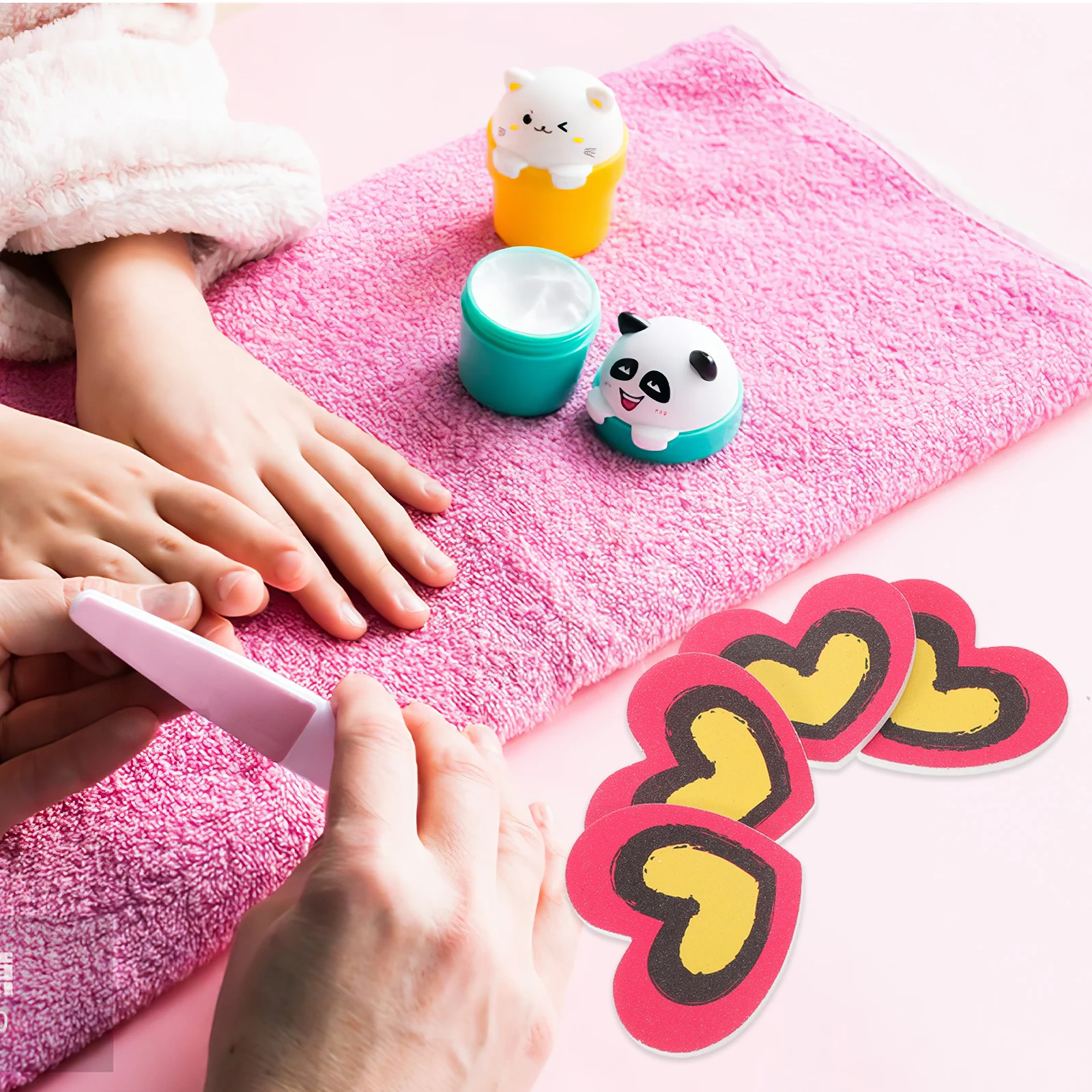 20 قطعة من ملفات فن الأظافر بتصميم على شكل قلب سهلة الحمل مثالية لتلميع السطح وإزالة طلاء الأظافر هدية ساحرة حلوة #4