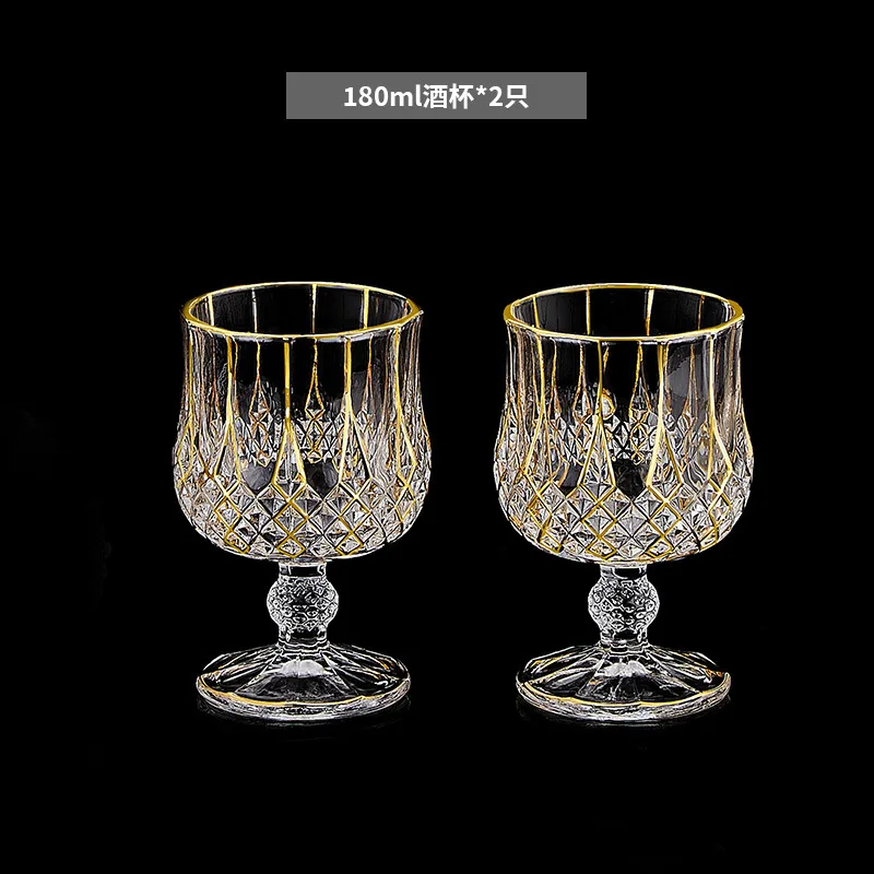 European classical crystal glass liquor bottle foreign wine glass household whiskey glass set spirits glass wine set