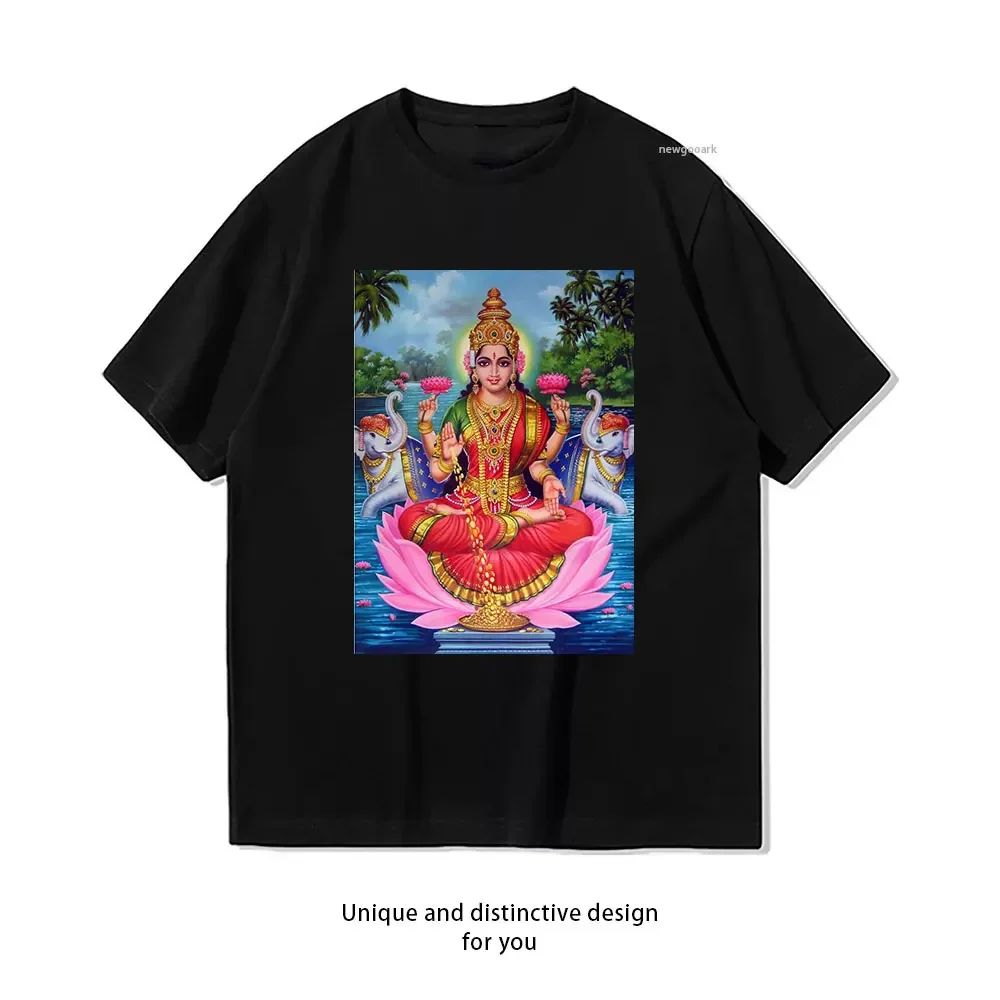 Goddess Lakshmi t-shirt woman man Casual cotton printed t shirts Creative streetwear camisetas tops tee Short-sleev