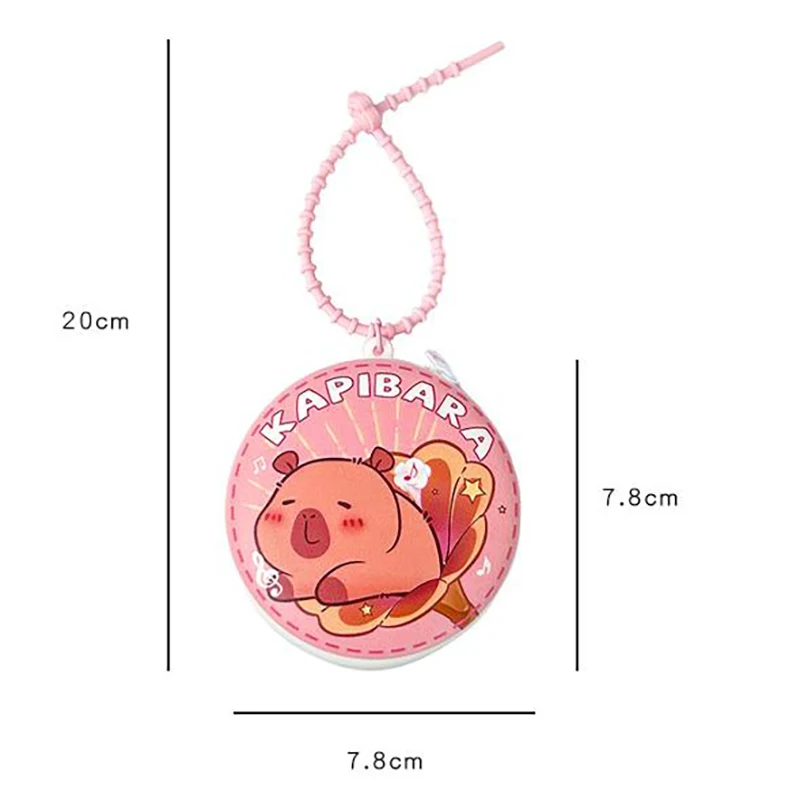 Capybara-Porte-monnaie rond en caoutchouc de silicone pour enfants, joli dessin animé, rangement de pièces de monnaie, pendentif suspendu, cadeaux pour enfants, sac à dos, accessoires de confrontation