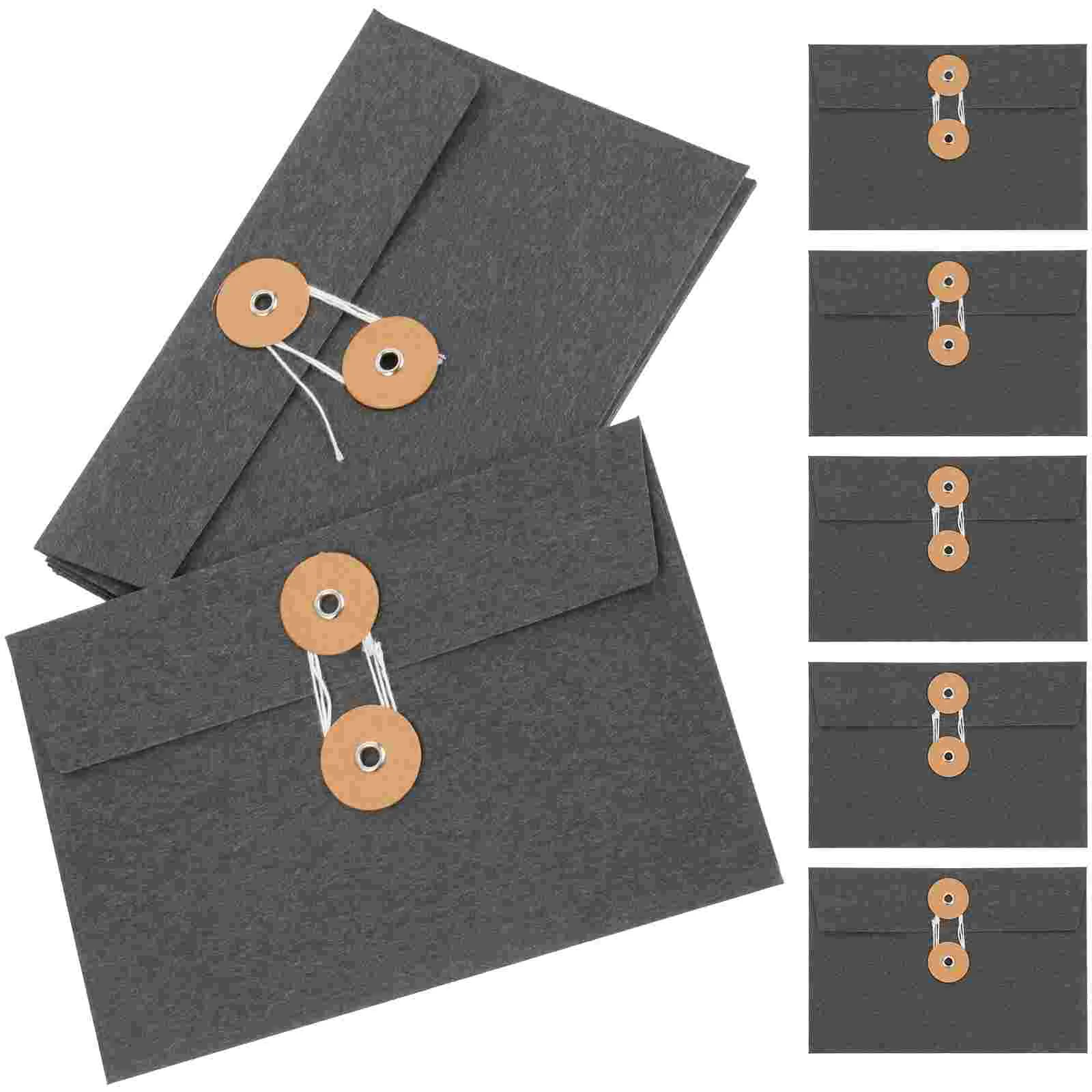 10 Pcs Envelope Paper Bag File Bags Creative Envelopes String Storage Kraft Convenient Pockets