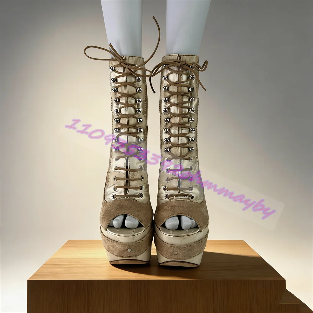 Khaki Faux Suede Platform Ankl - Vintage Zipper 评论和价格
