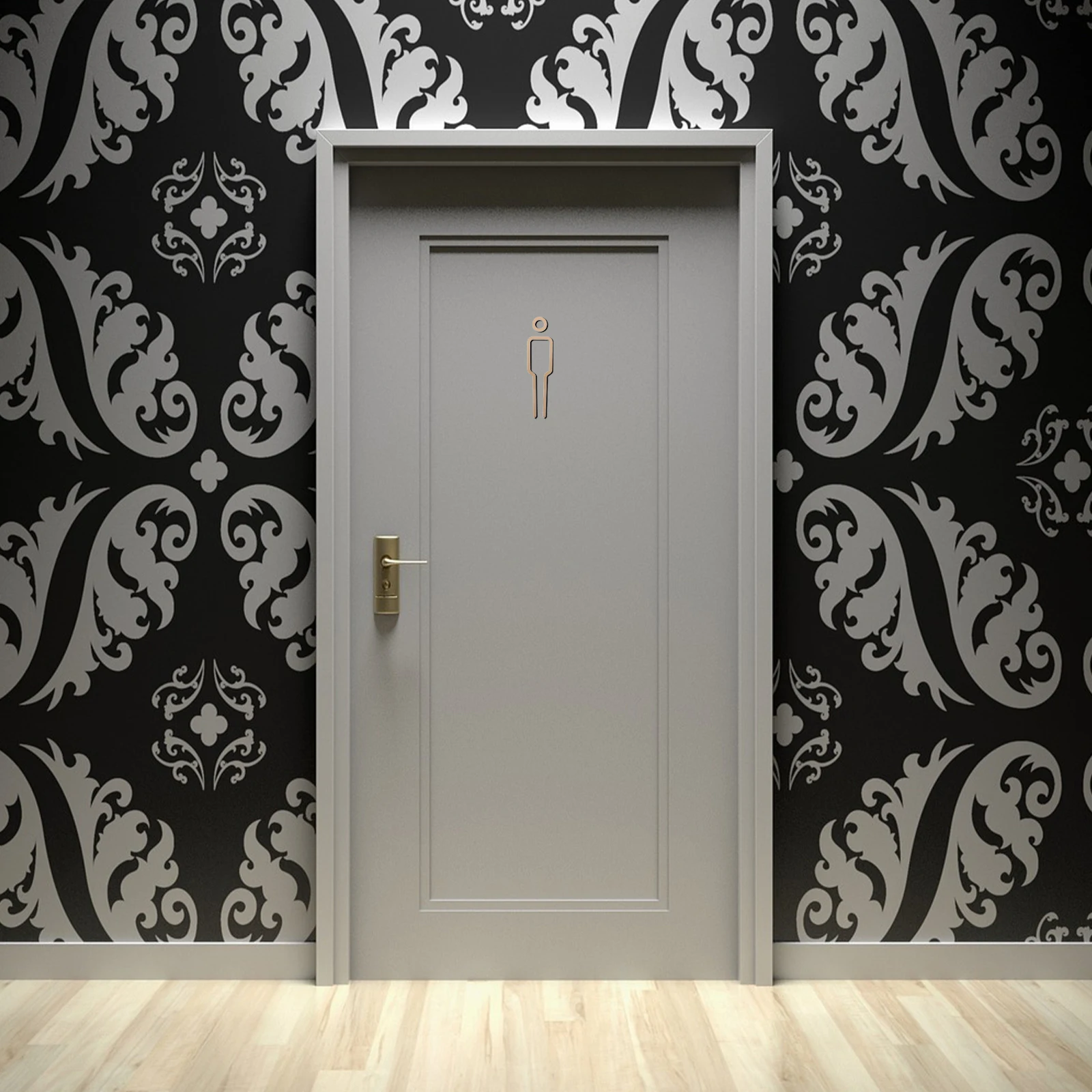 

1 Set Of Modern 3D Acrylic Bathroom For Home Waterproof Toilet Symbol Wall Door Decor Finish Mens Restroom Signs