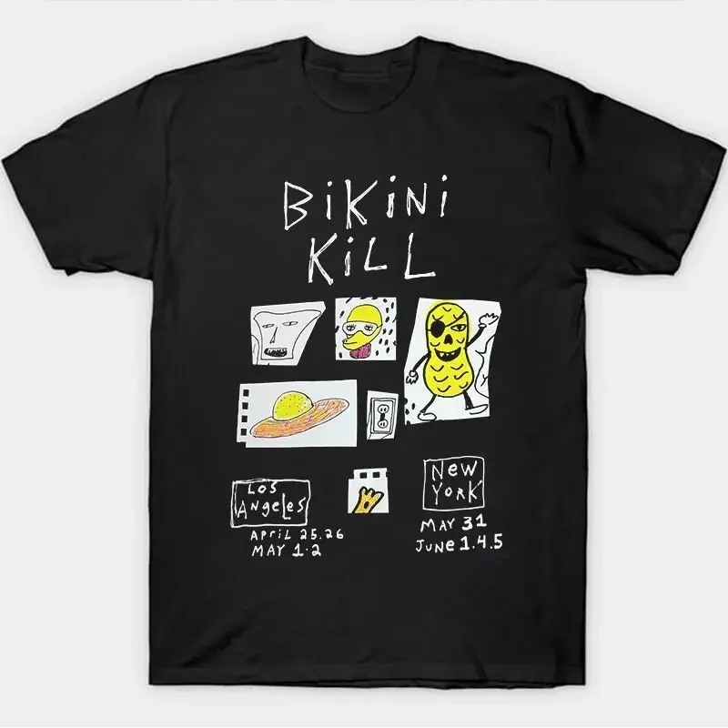 Camiseta masculina rara da banda Bikini Kill, preta, S 235XL, K555
