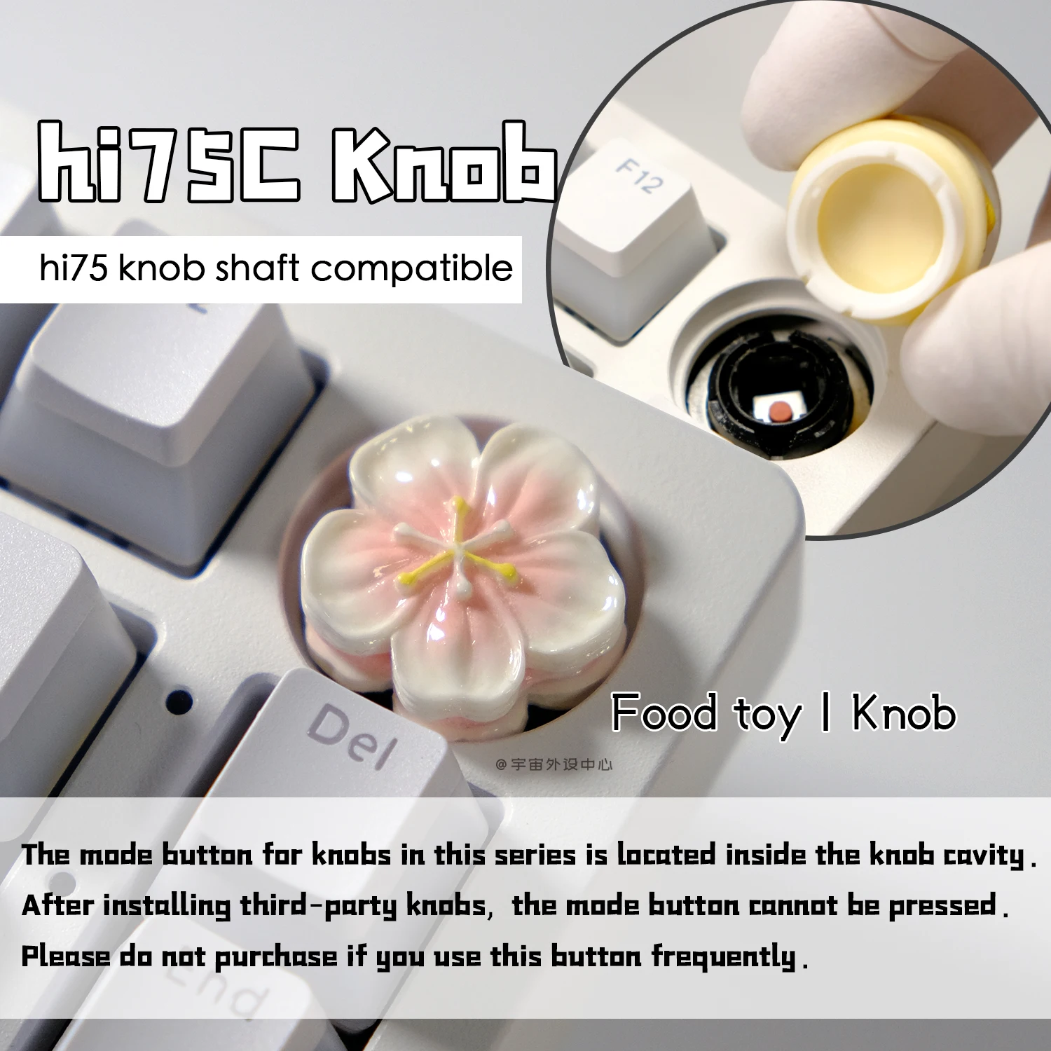 Highly Restored Cute Pink Sakura Macaron Cake Handmade 3D Keycap & Knob, Custom Keyboard Peripheral, Creative Office Gift