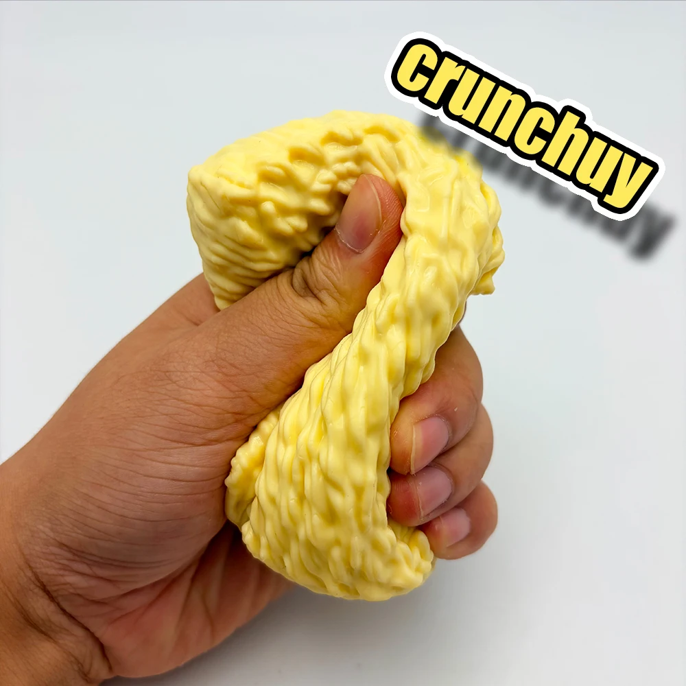 Decompressed Handmade Instant Noodle Squishy Ball, Crispy Sound Block Style Squeeze Fidget Toy, Stress Relief Decompression Toy