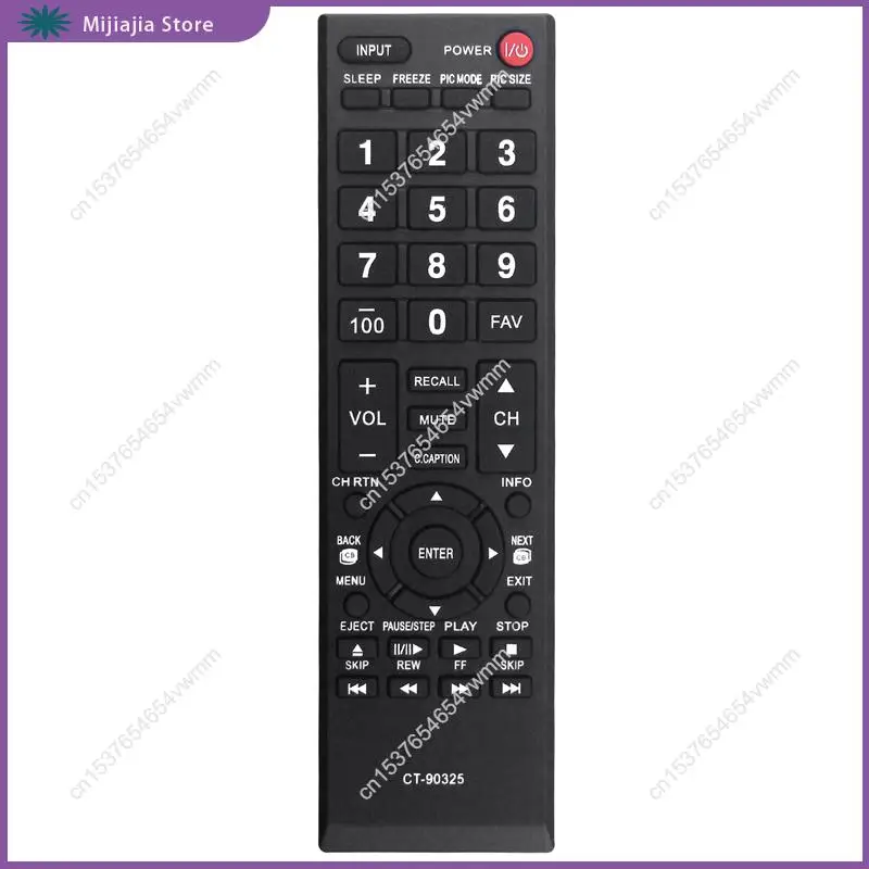 CT-90325 Controle Remoto Substituir Para Toshiba TV 55S41U 32C100U1/2 32DT1U 55HT1 55G310U 19AV600U 22SL400U 24SL410U 26C100U VENDAS