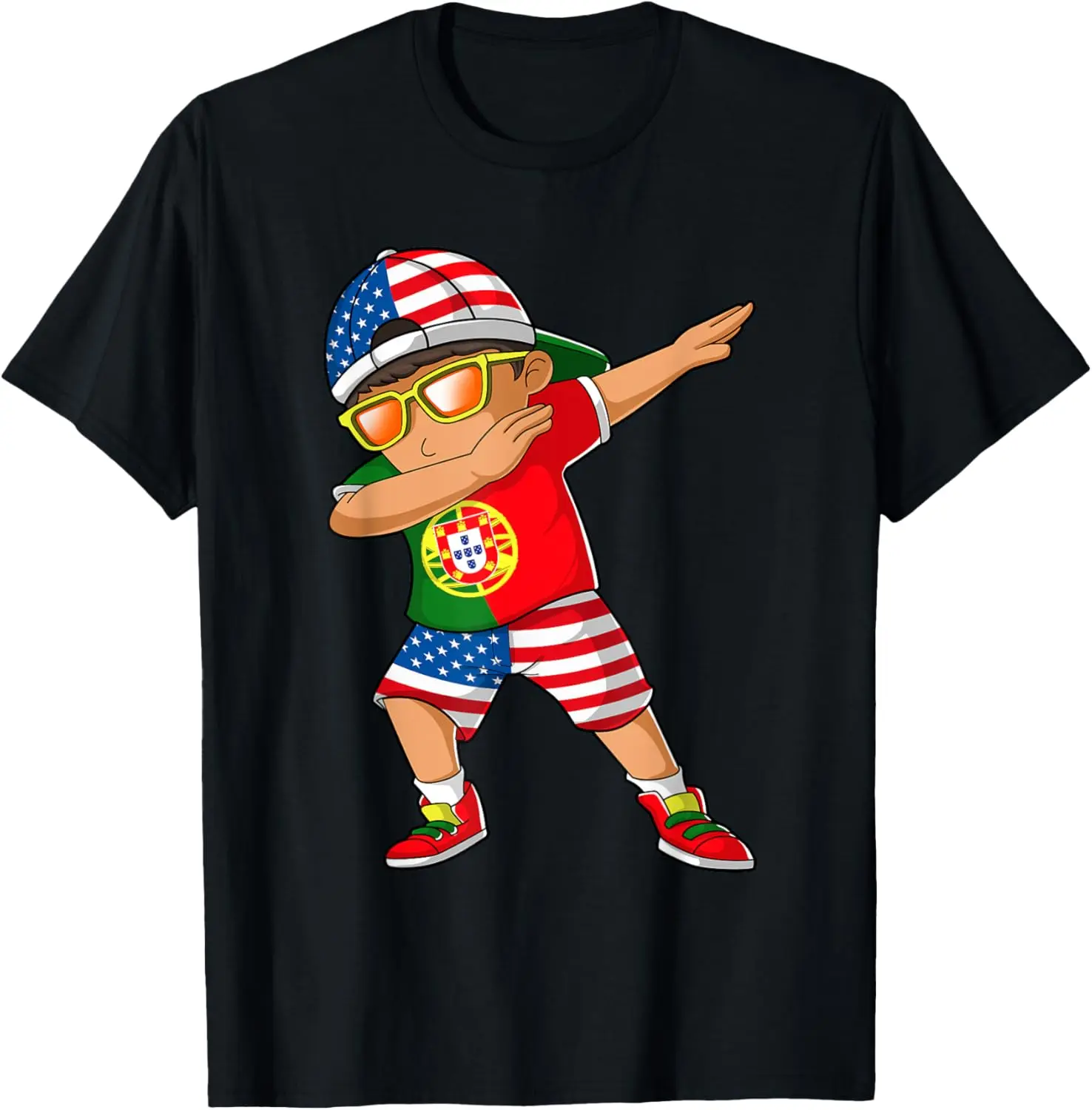 

Half American Half Portuguese Boy Kid Portugal Flag T-Shirt