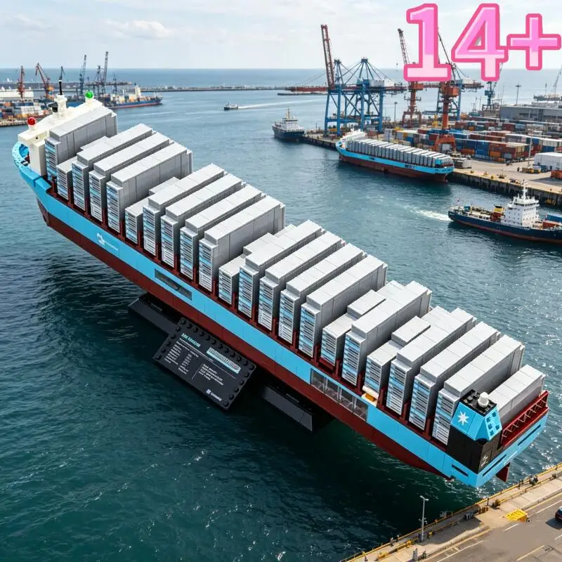 

New 2026 40955 Dual-Fuel Container Vessel Bricks Puzzle Ship Boat Assembly Model Fun family game propst